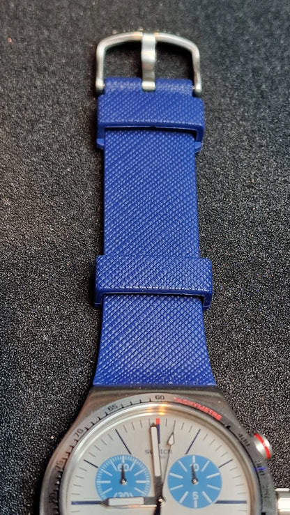 🔥 Swatch Irony Chrono YVS435 “Blau Me On” – 44mm | Swiss Made Icon 🔥