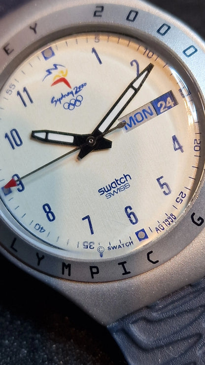 🌍 Swatch Irony Aluminium “Sydney 2000 Olympic” YGS7004 – Big Backfire (2000)