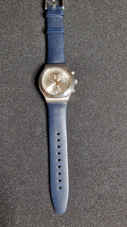 ⌚ Swatch Irony Chrono YVS460 “Dakmeblue” (2018) – Blue Strap 🔵✨