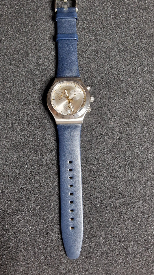 ⌚ Swatch Irony Chrono YVS460 “Dakmeblue” (2018) – Blue Strap 🔵✨