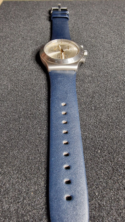 ⌚ Swatch Irony Chrono YVS460 “Dakmeblue” (2018) – Blue Strap 🔵✨