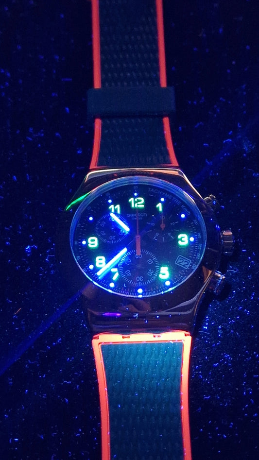 Swatch Irony Chrono YVS452 “Secret Operation” (2018) 🔴🔵 Tachymeter