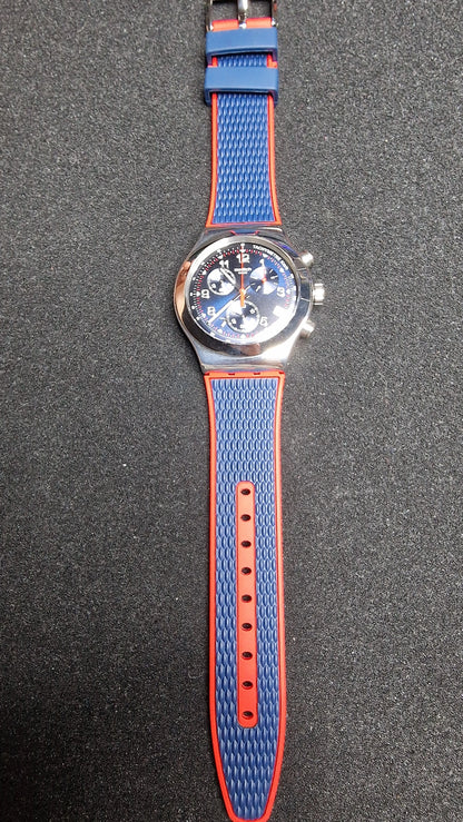 Swatch Irony Chrono YVS452 “Secret Operation” (2018) 🔴🔵 Tachymeter