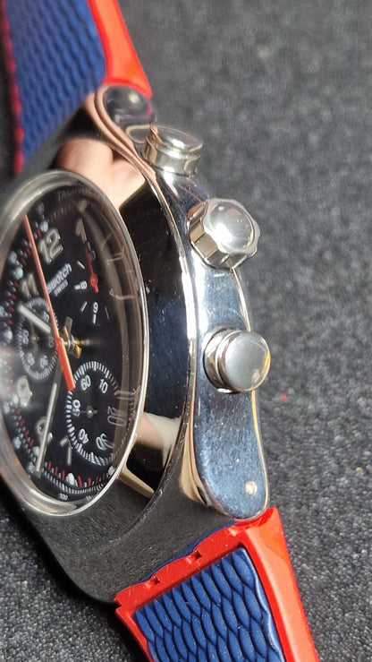 Swatch Irony Chrono YVS452 “Secret Operation” (2018) 🔴🔵 Tachymeter