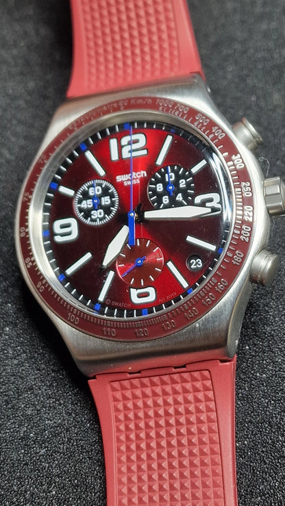 🍷⏱️ Swatch Irony Chrono YVS464 “Wine Grid” (AG2019)