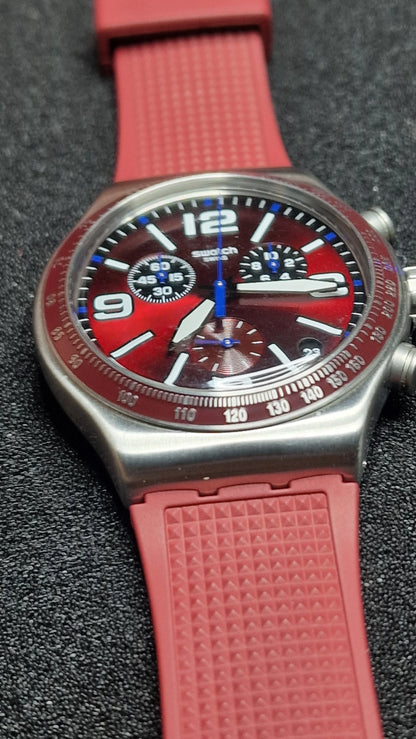 🍷⏱️ Swatch Irony Chrono YVS464 “Wine Grid” (AG2019)