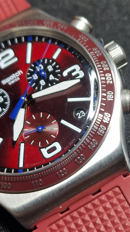🍷⏱️ Swatch Irony Chrono YVS464 “Wine Grid” (AG2019)