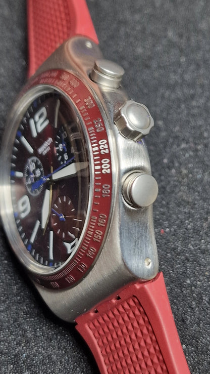 🍷⏱️ Swatch Irony Chrono YVS464 “Wine Grid” (AG2019)