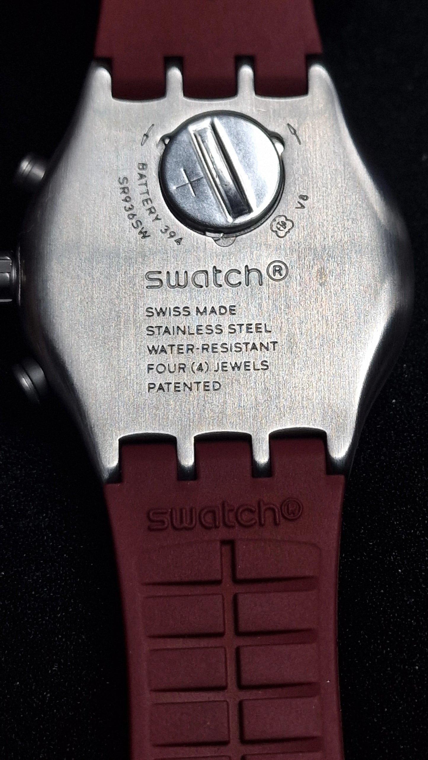 🍷⏱️ Swatch Irony Chrono YVS464 “Wine Grid” (AG2019)