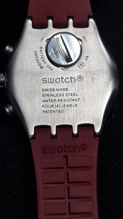 🍷⏱️ Swatch Irony Chrono YVS464 “Wine Grid” (AG2019)