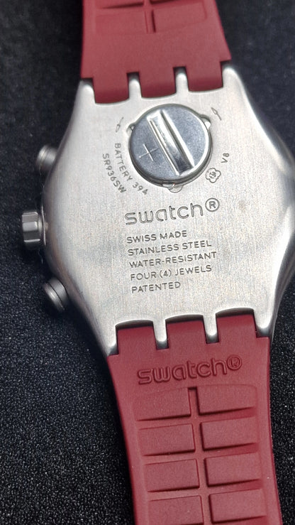 🍷⏱️ Swatch Irony Chrono YVS464 “Wine Grid” (AG2019)