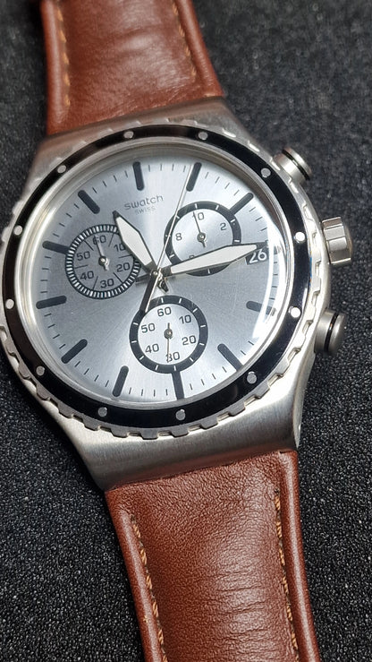 Swatch Irony Chrono YVS437 “Grandino” ⏱️🇨🇭 (Stainless Steel + Date) AG2016