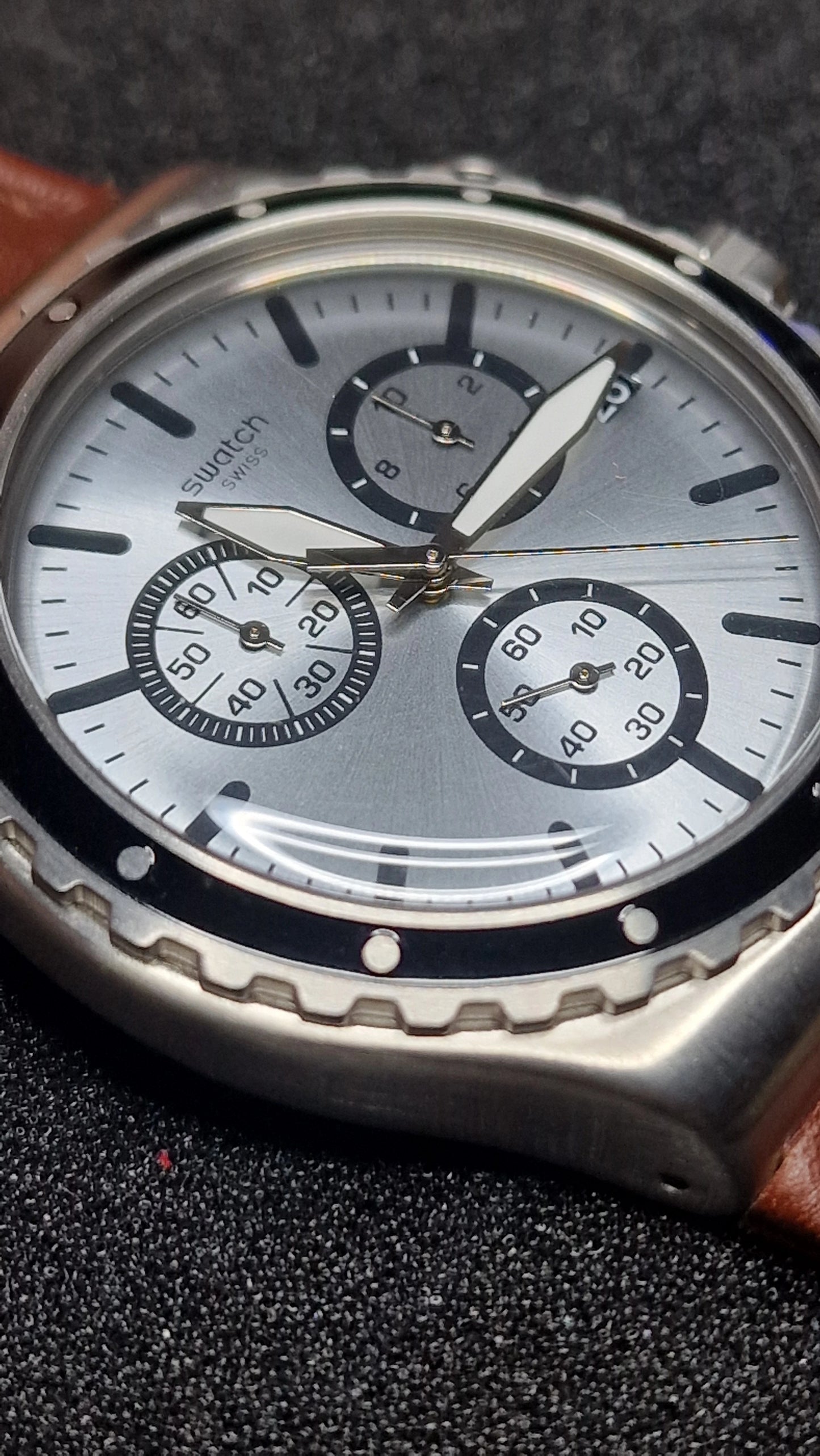 Swatch Irony Chrono YVS437 “Grandino” ⏱️🇨🇭 (Stainless Steel + Date) AG2016