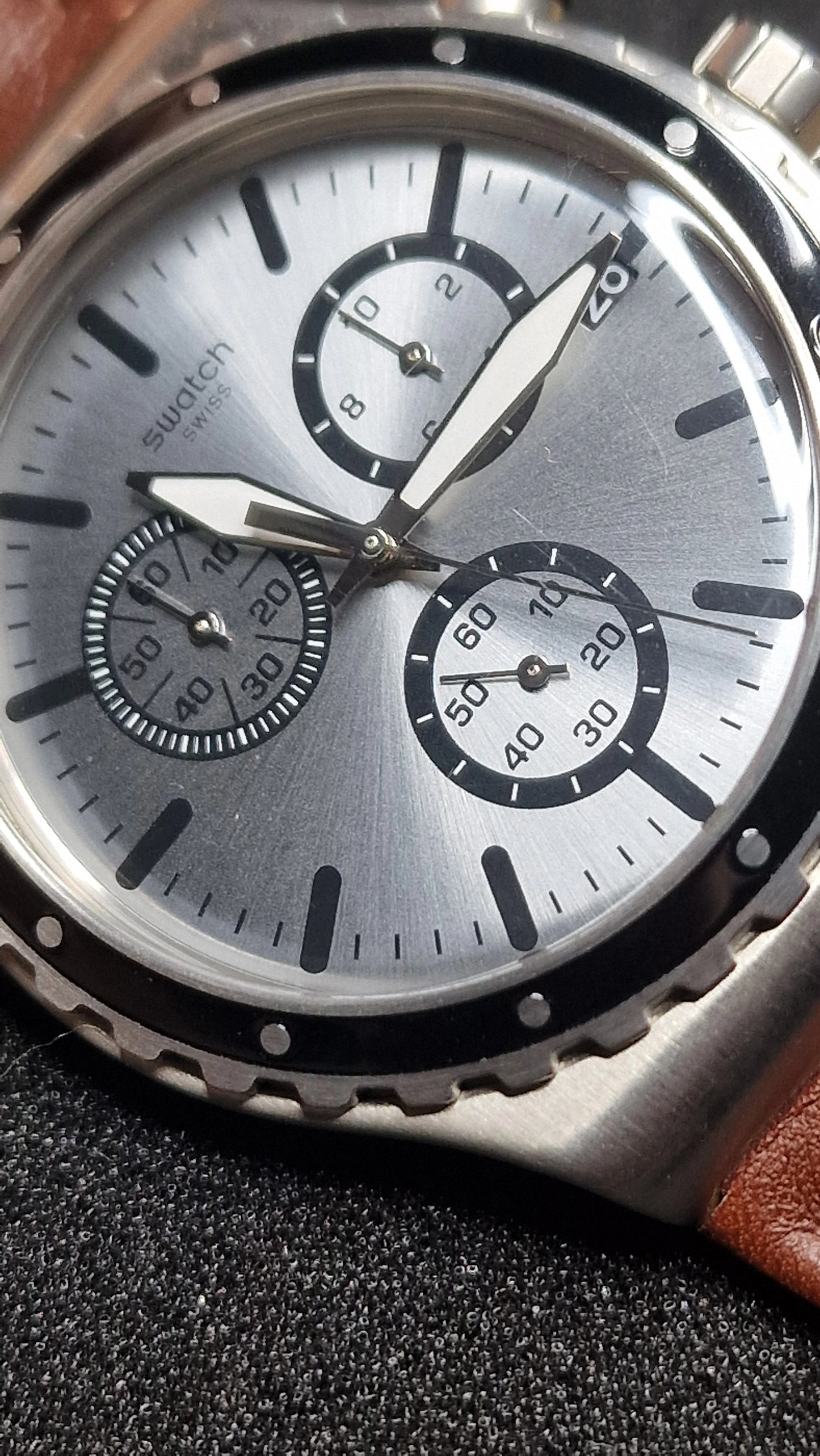 Swatch Irony Chrono YVS437 “Grandino” ⏱️🇨🇭 (Stainless Steel + Date) AG2016