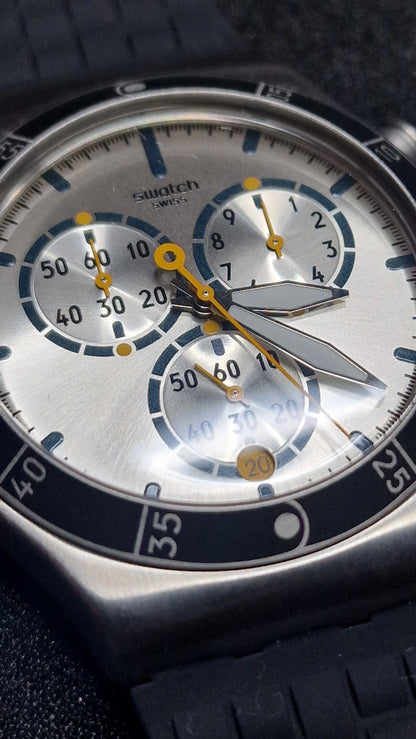 🕹️ Swatch Irony Chrono YVS420 “Jump High” (AG 2014) – sporty chrono with killer lume ✨