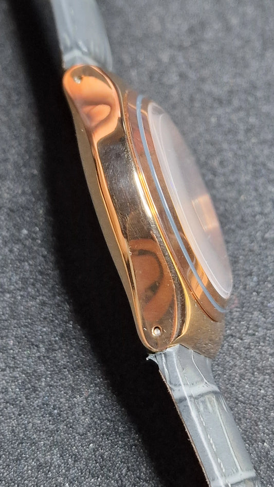 Swatch Irony Chrono YCG411 “Gris en Rose” (AG 2014) ✨ Rose-Gold Steel + Elegant Grey Dial