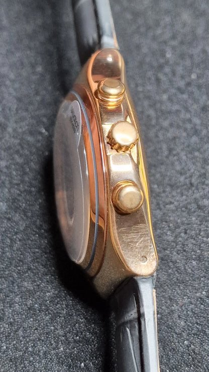 Swatch Irony Chrono YCG411 “Gris en Rose” (AG 2014) ✨ Rose-Gold Steel + Elegant Grey Dial