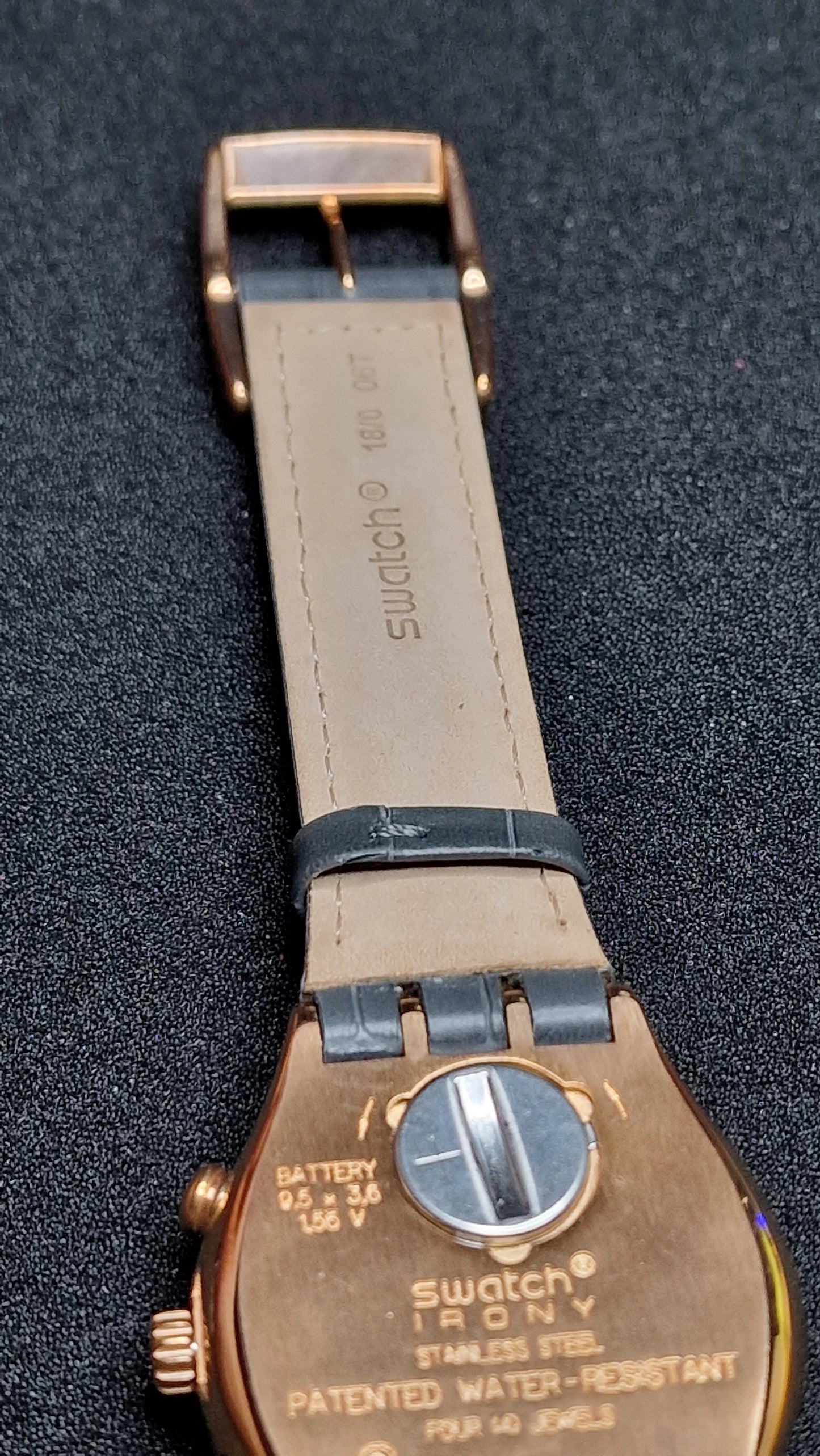 Swatch Irony Chrono YCG411 “Gris en Rose” (AG 2014) ✨ Rose-Gold Steel + Elegant Grey Dial