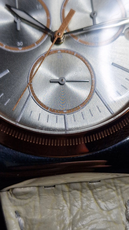 ⌚️ Swatch Irony Chrono YVS412 “AlbinoStrich” (AG 2013) – elegant two-tone chrono 🤍✨