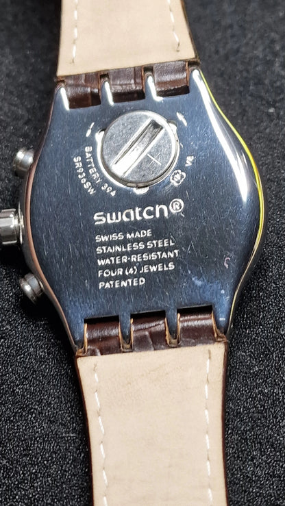 Swatch Irony Chrono YVS410C “London” (AG 2013) – Blue Dial + Strong Lume ✨