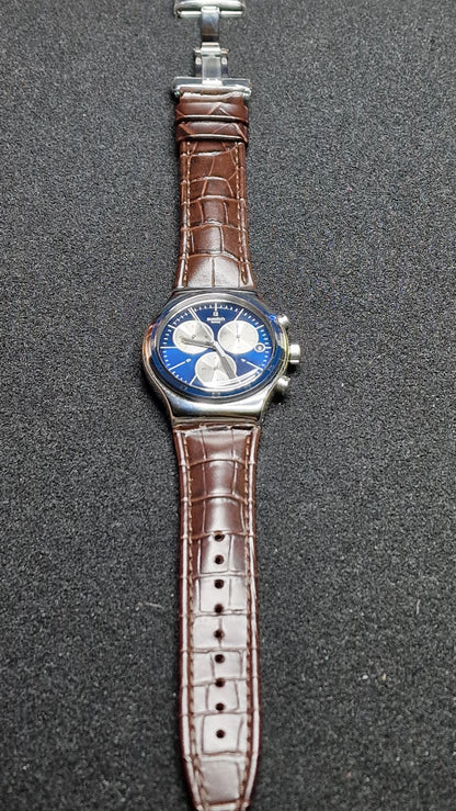 Swatch Irony Chrono YVS410C “London” (AG 2013) – Blue Dial + Strong Lume ✨