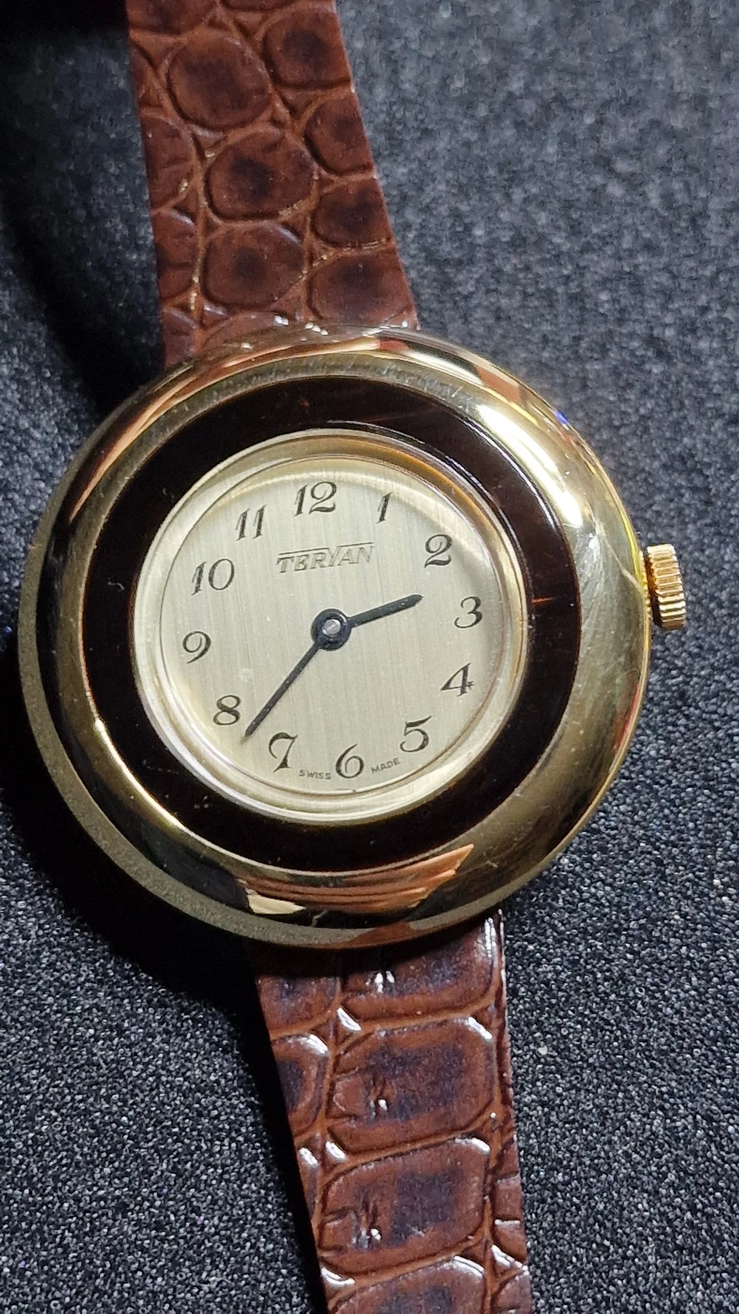 TERIAN – Swiss Made – NOS – ILONA LTD Acrylic Case – 1970s/80s – Mechanical (Copy)