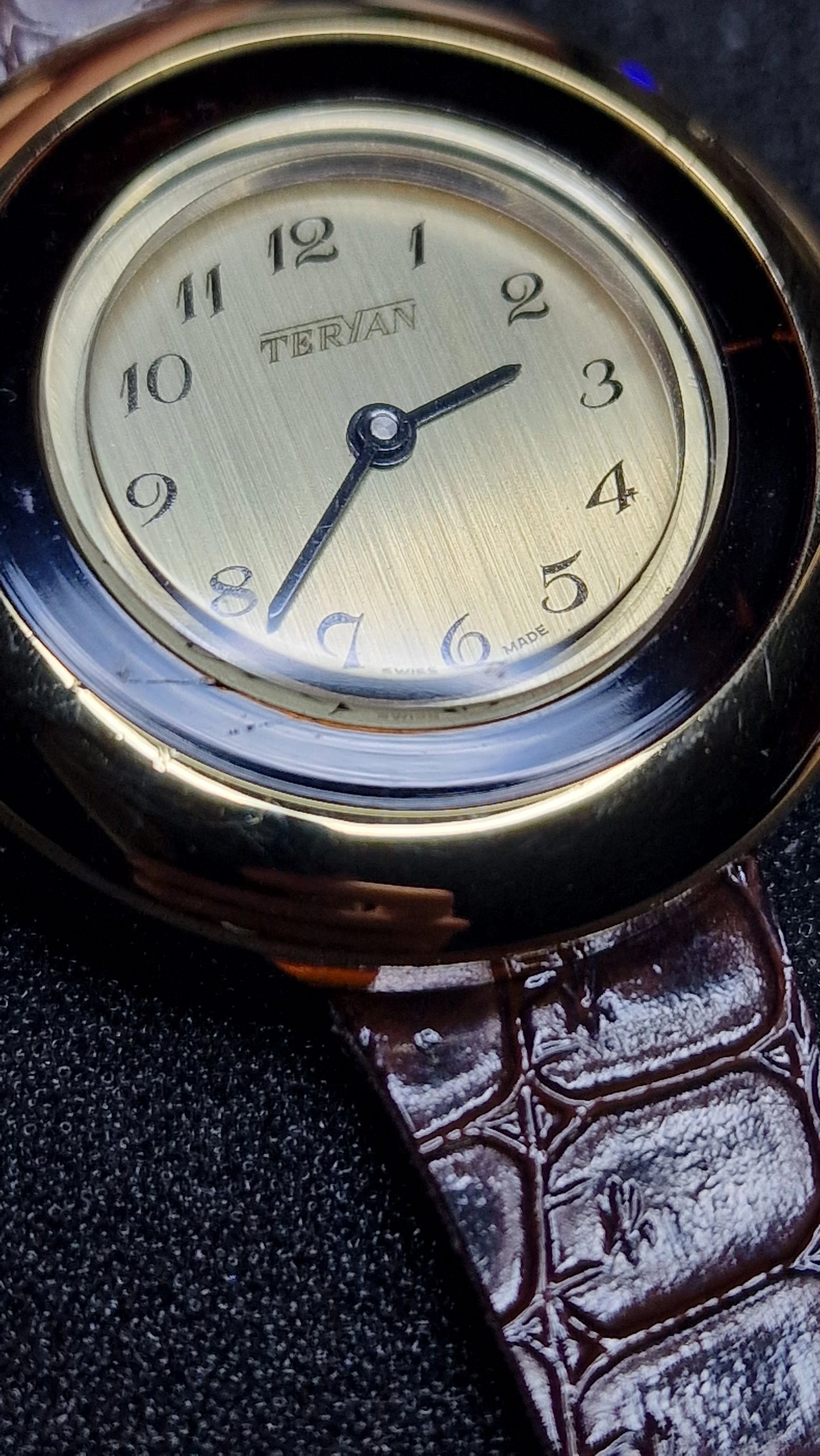 TERIAN – Swiss Made – NOS – ILONA LTD Acrylic Case – 1970s/80s – Mechanical (Copy)