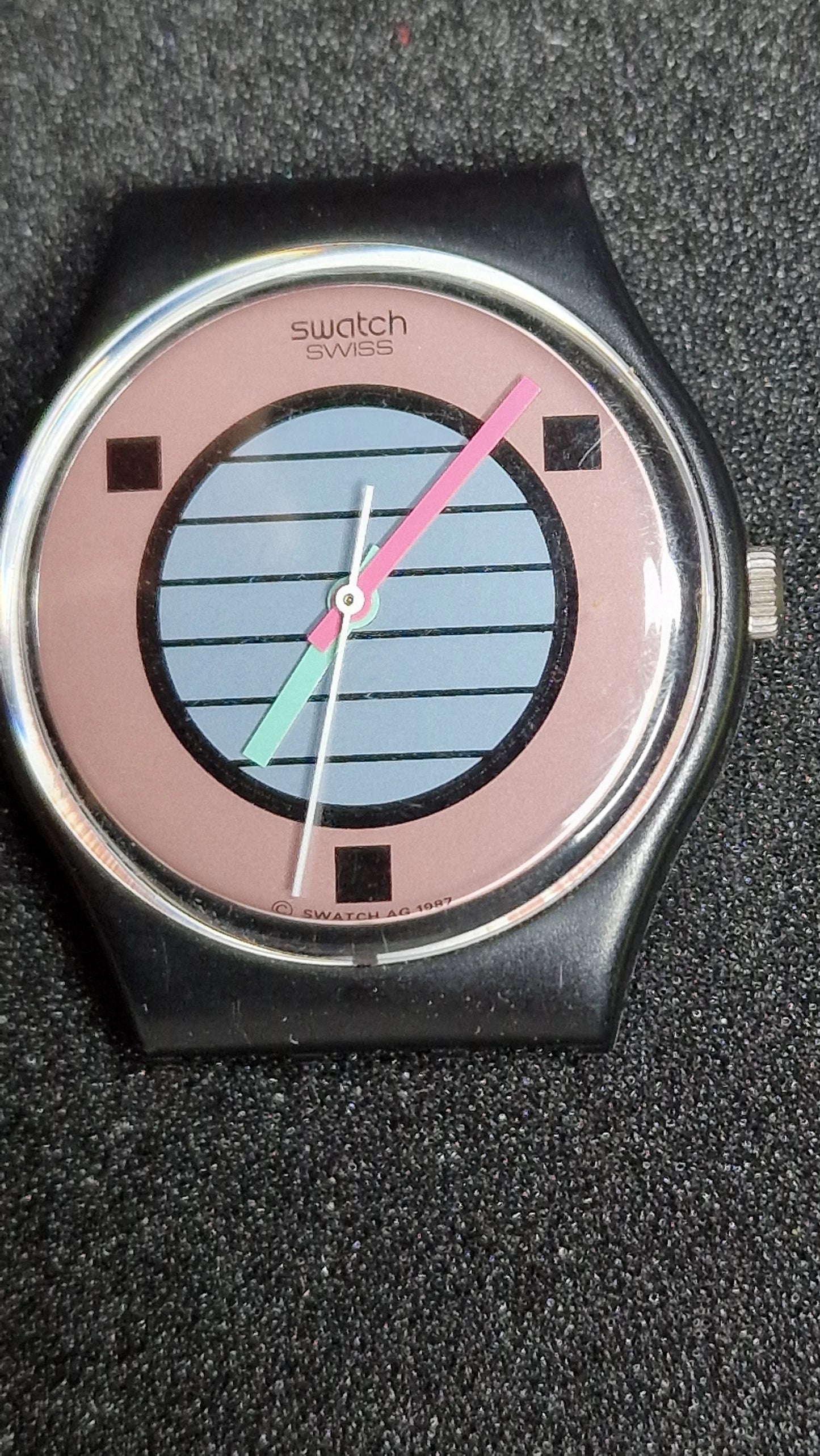 🌴 Swatch GB120 “Coconut Grove” (1988) – Vintage Gent – Iconic 80s Design