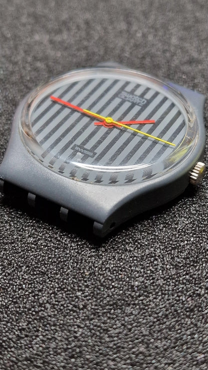 ⌚️ For Sale: Swatch Originals GA102 “Pinstripe” (1985) 🖤🟨