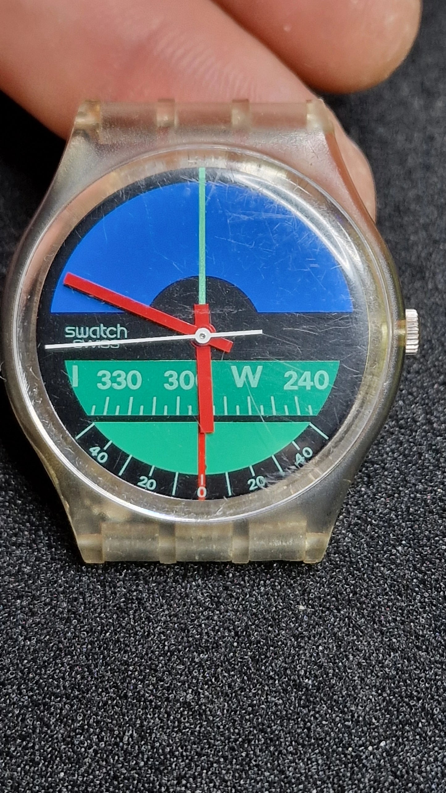 🌊 Swatch GK102 “Nautilus” (1986) – Vintage Gent, transparent case 🐚⌚