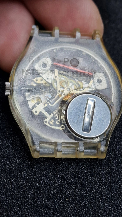 🌊 Swatch GK102 “Nautilus” (1986) – Vintage Gent, transparent case 🐚⌚