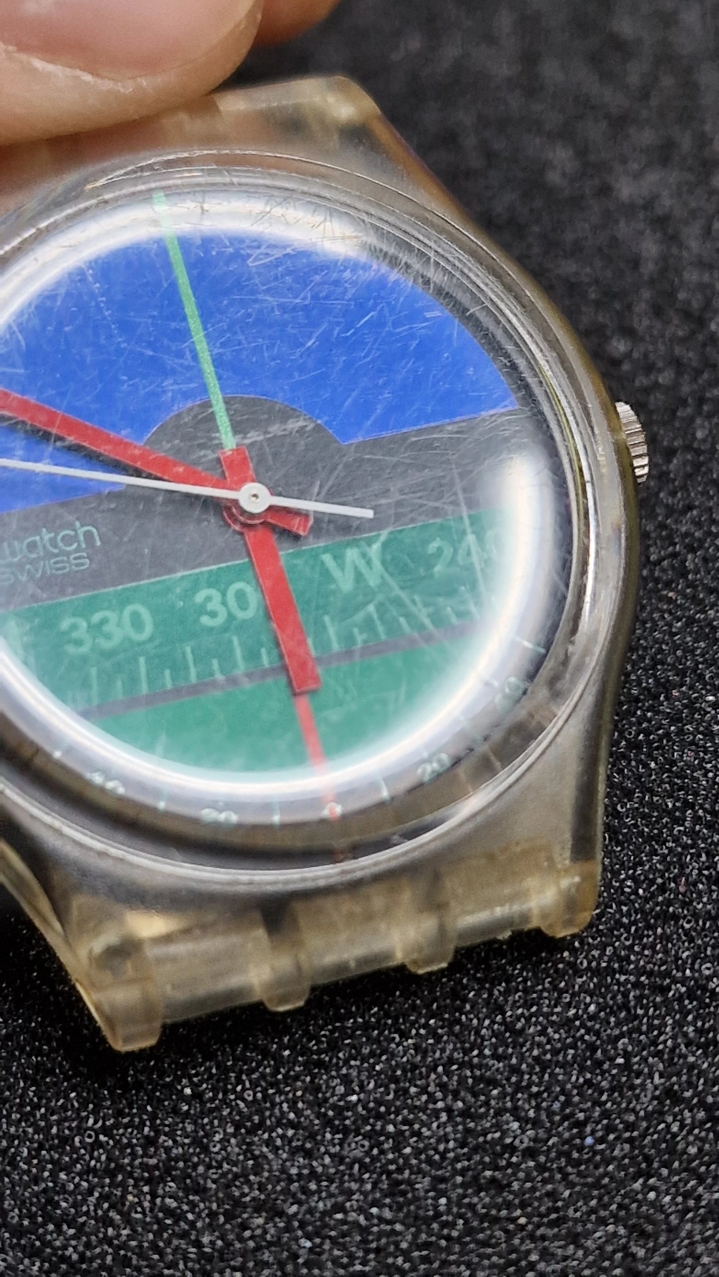 🌊 Swatch GK102 “Nautilus” (1986) – Vintage Gent, transparent case 🐚⌚