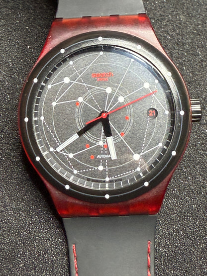 🔴 Swatch Sistem51 Automatic SUTR400 “Red” 42mm (Date) ⌚️✨