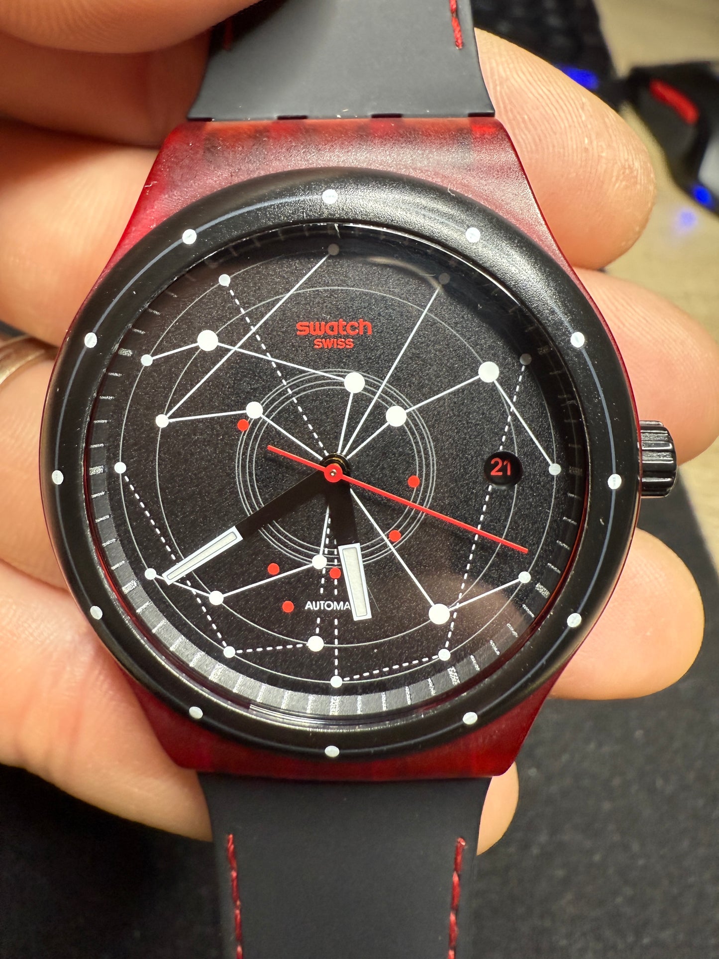 🔴 Swatch Sistem51 Automatic SUTR400 “Red” 42mm (Date) ⌚️✨