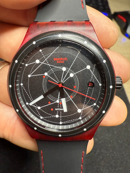 🔴 Swatch Sistem51 Automatic SUTR400 “Red” 42mm (Date) ⌚️✨