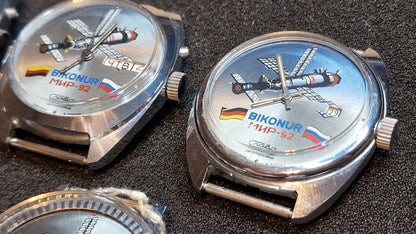 🚀 RARE SET of 5 – Slava “BAIKONUR MIR-92” Automatic Watches | Limited Space Edition | 1992