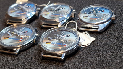 🚀 RARE SET of 5 – Slava “BAIKONUR MIR-92” Automatic Watches | Limited Space Edition | 1992