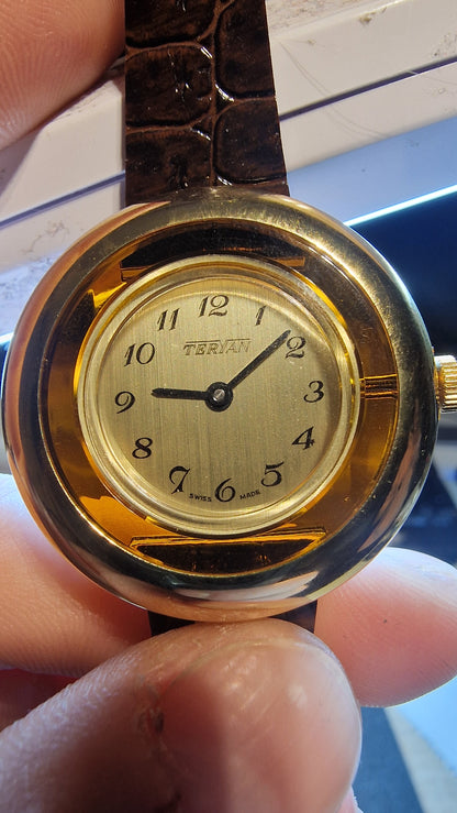 TERIAN – Swiss Made – NOS – ILONA LTD Acrylic Case – 1970s/80s – Mechanical