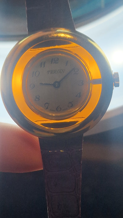 TERIAN – Swiss Made – NOS – ILONA LTD Acrylic Case – 1970s/80s – Mechanical