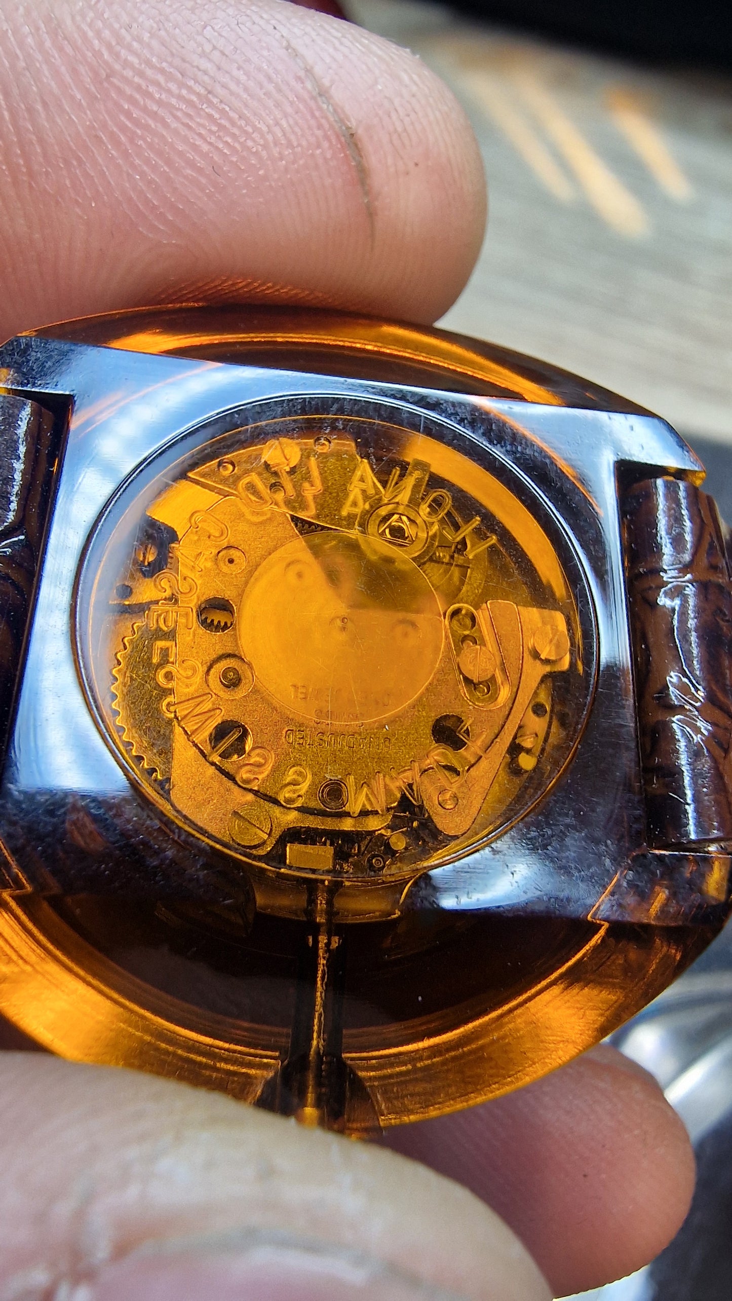 TERIAN – Swiss Made – NOS – ILONA LTD Acrylic Case – 1970s/80s – Mechanical