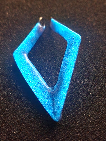 Chevron Ring-Holder Pendant — Holo Sparkle & UV Blue Glow | Handmade by MakiArt (Swiss-made)