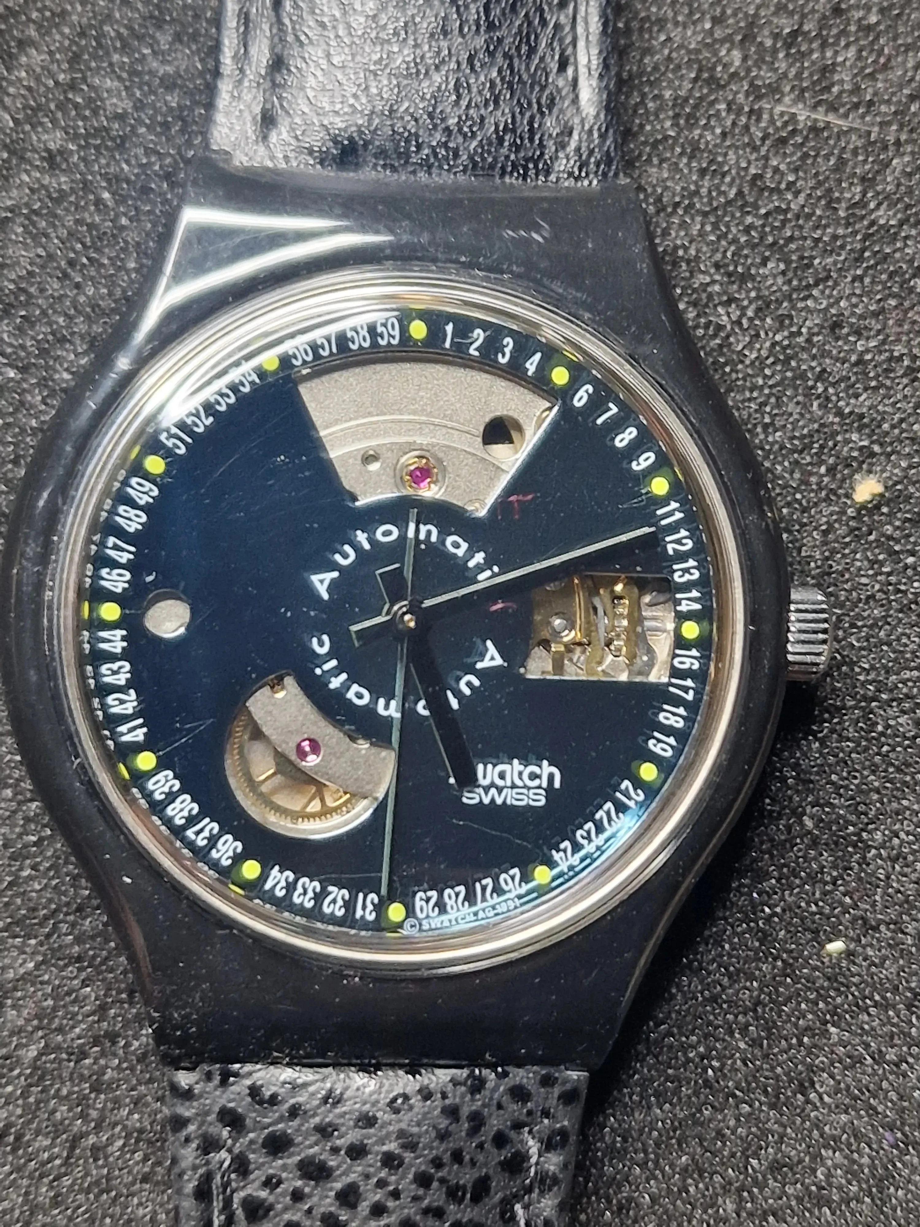 Swatch Automatic SAB100 "Black Motion" (1991) – Rare Early Automatic 4
