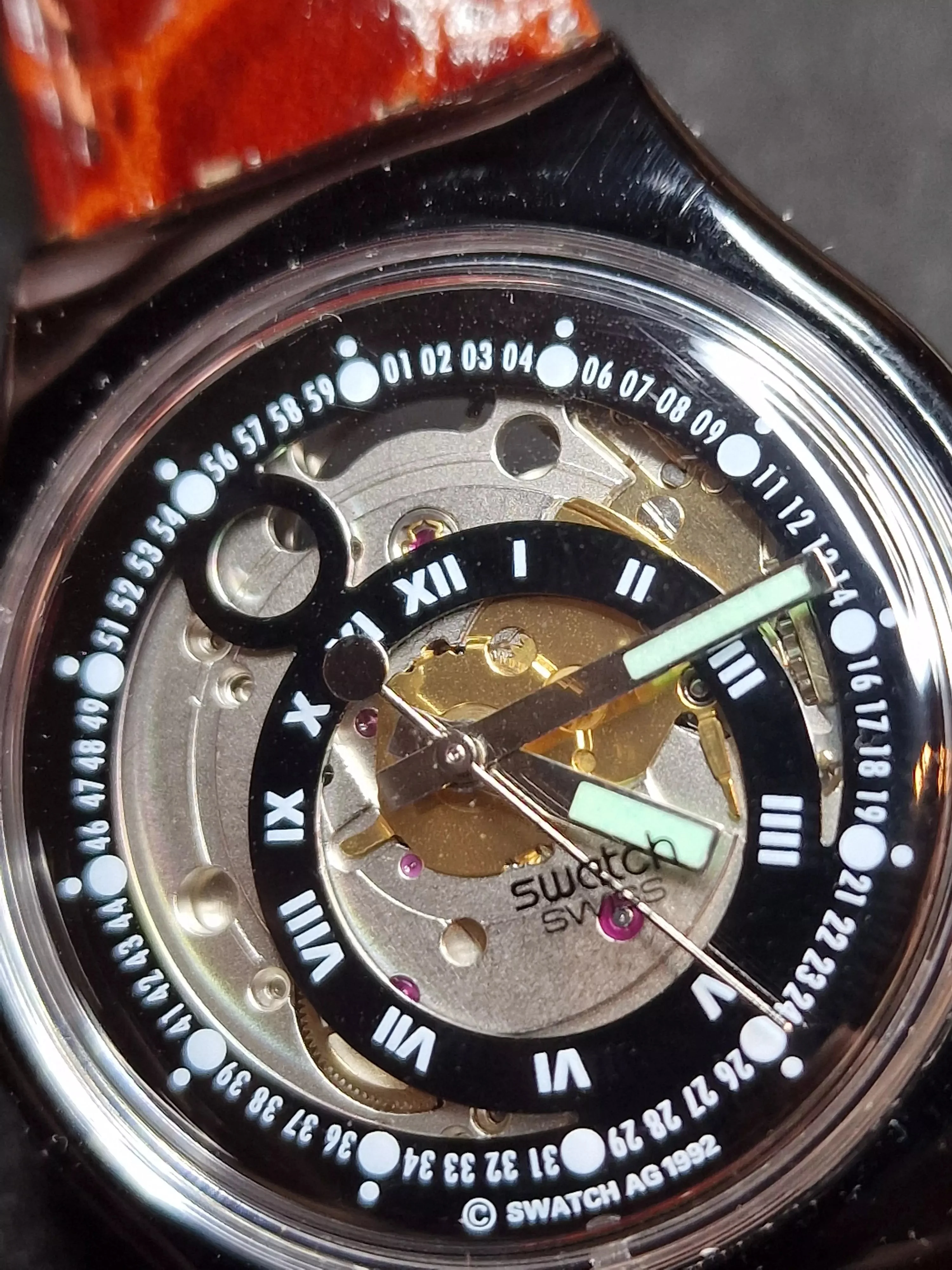 Swatch Automatic SAB102 "Black Circles" (1993) – Vintage Skeleton - 5