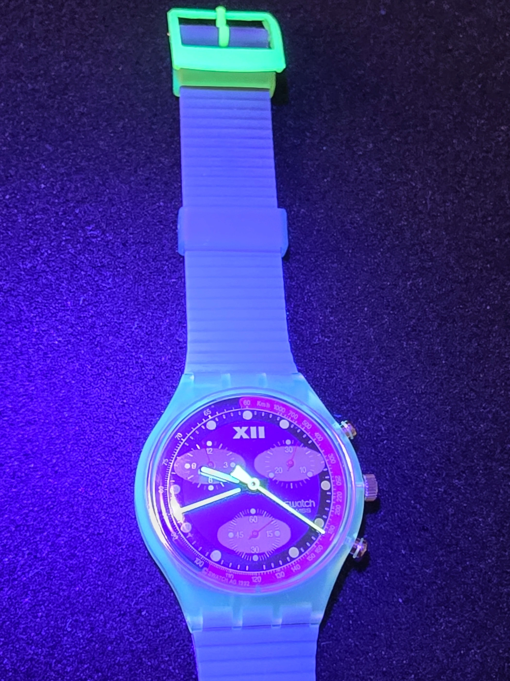 Swatch Chrono Blue Chip SCK101 – 1993 – NOS – Blue Dial – view 11