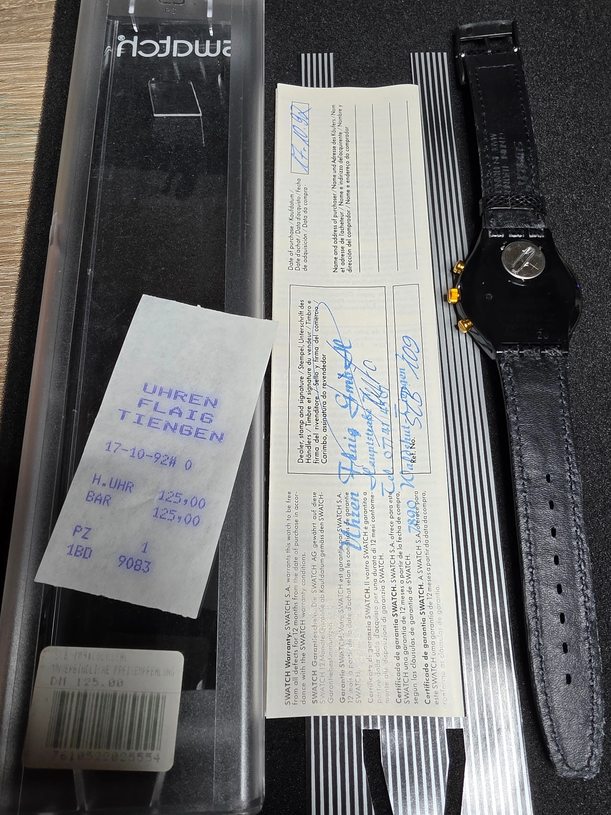 Swatch Chrono Colossal SCB109 – 1992 – NOS – Black Dial – view 3