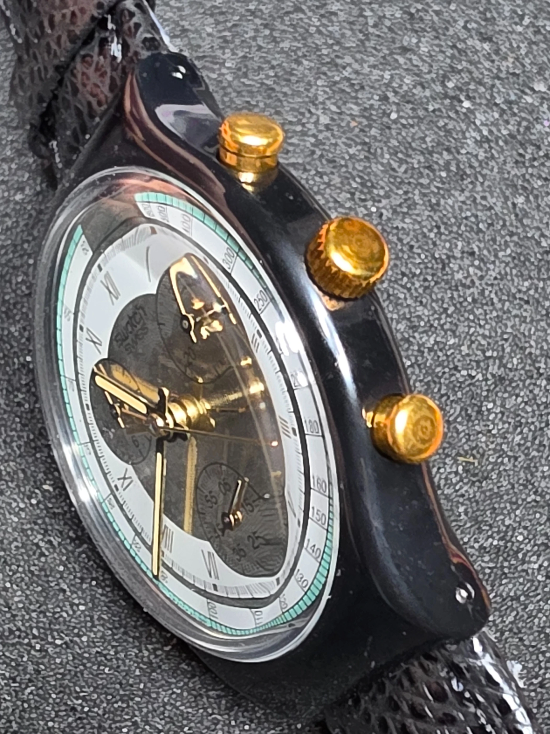 Swatch Chrono Colossal SCB109 – 1992 – NOS – Black Dial – view 6