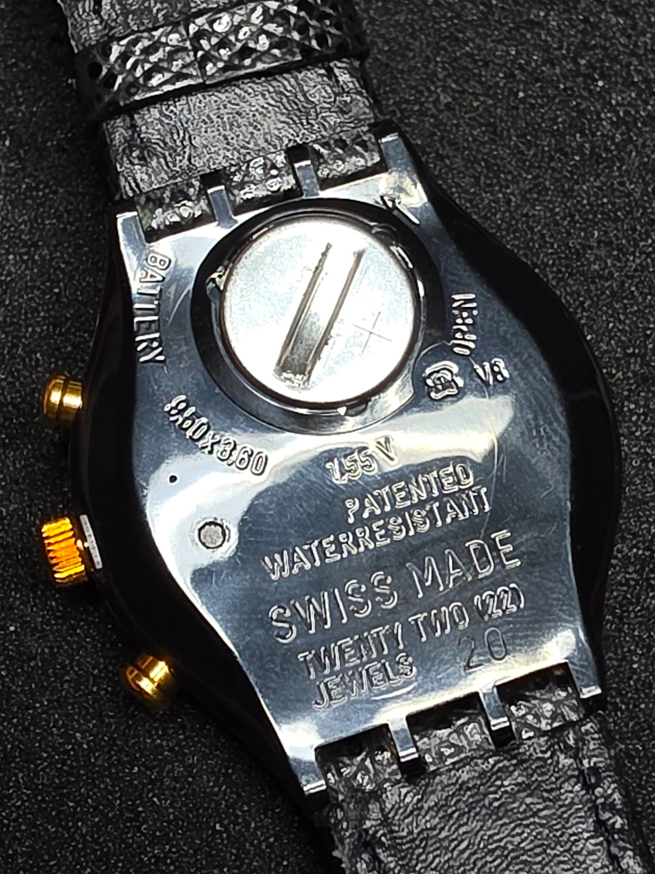 Swatch Chrono Colossal SCB109 – 1992 – NOS – Black Dial – view 7