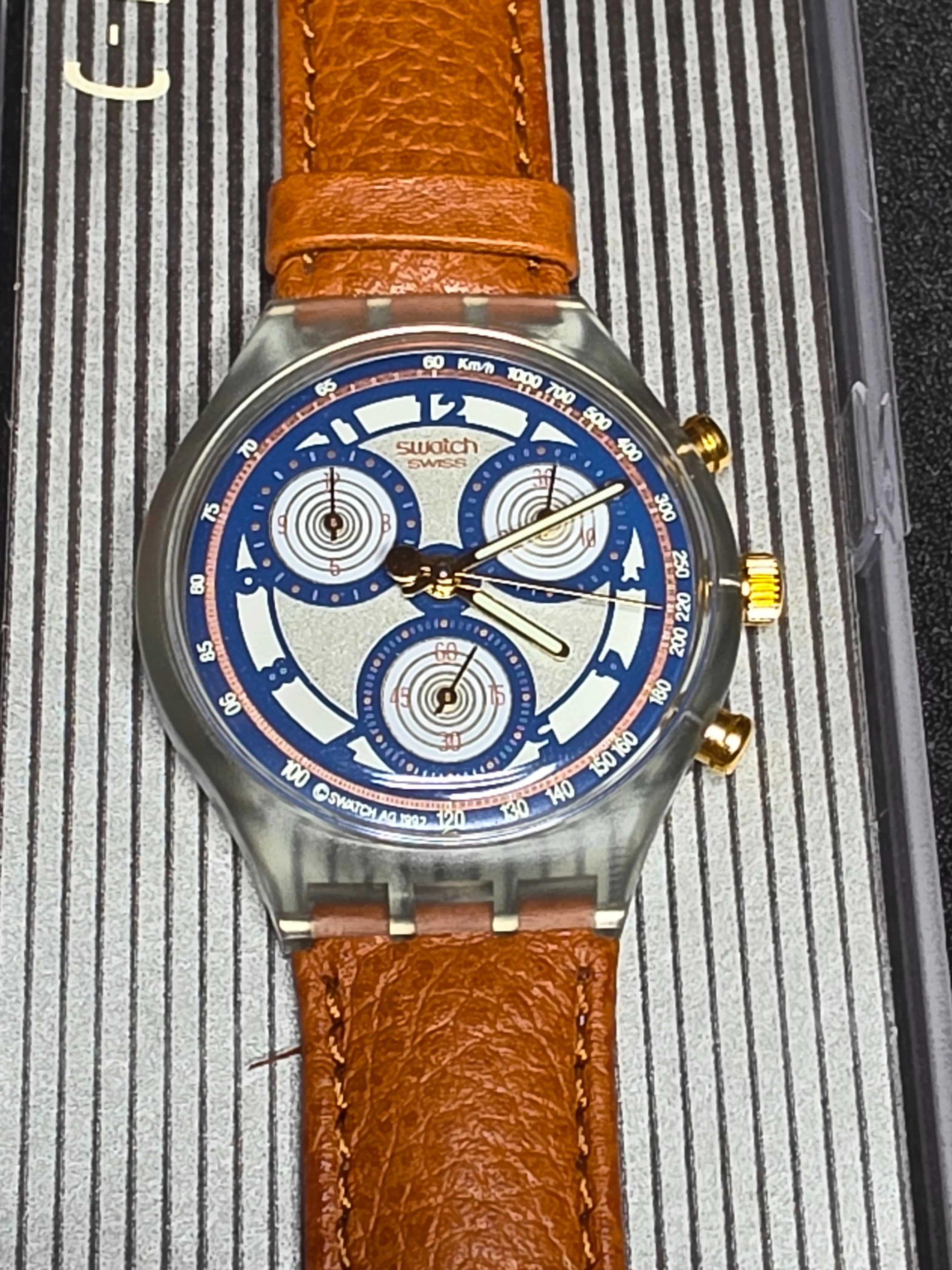 Swatch Chrono Honey Tree SCN107 – 1993 – NOS – Silver Dial