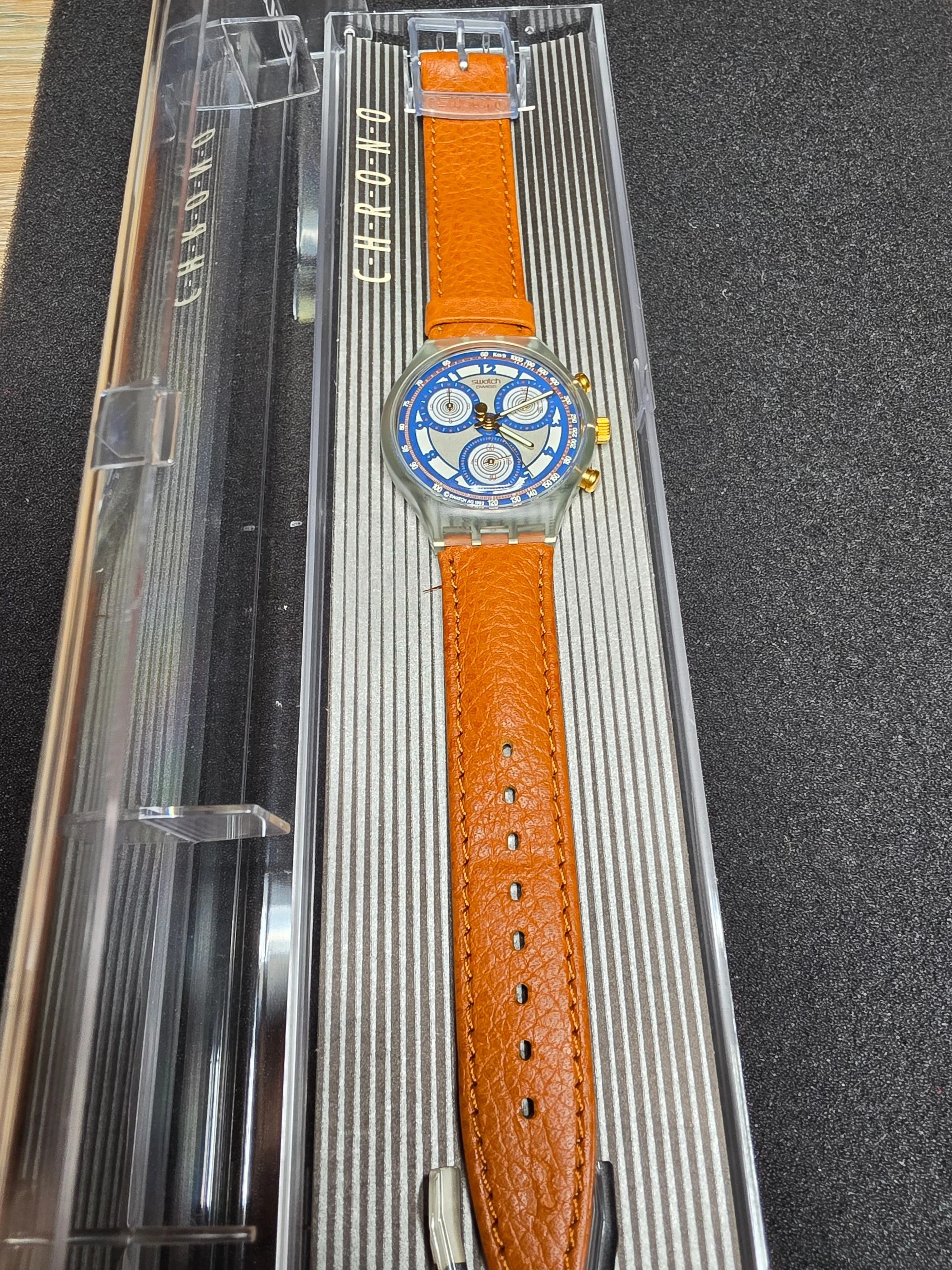 Swatch Chrono Honey Tree SCN107 – 1993 – NOS – Silver Dial – view 2