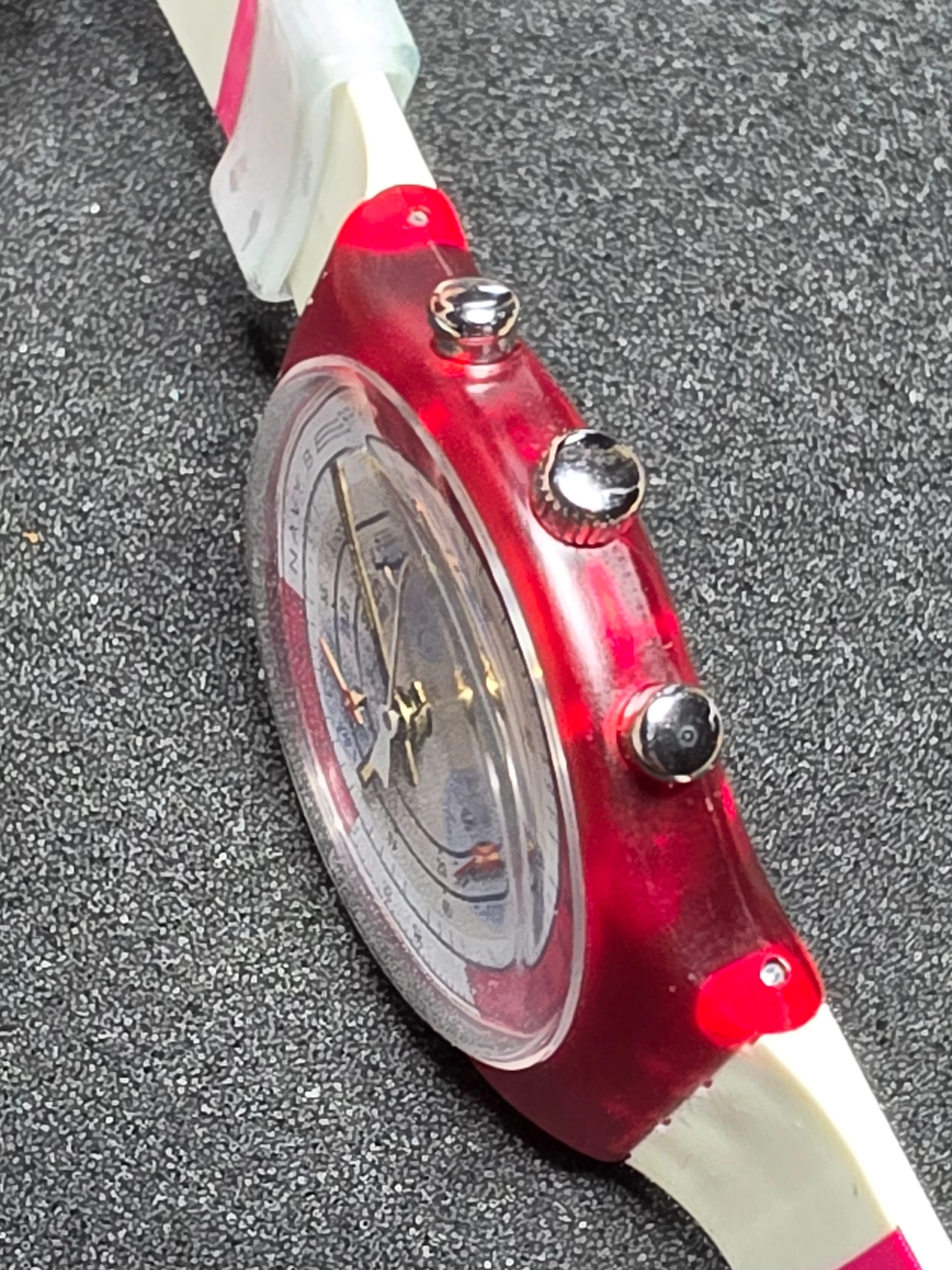 Swatch Chrono Navy Berry SCR100 – 1991 – NOS – Red Case – view 6